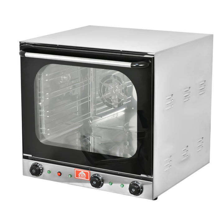 KRD Combi Steamer Electric Convection Oven 2600W KRO-4A in stainless steel with glass door, ideal for commercial catering equipment.