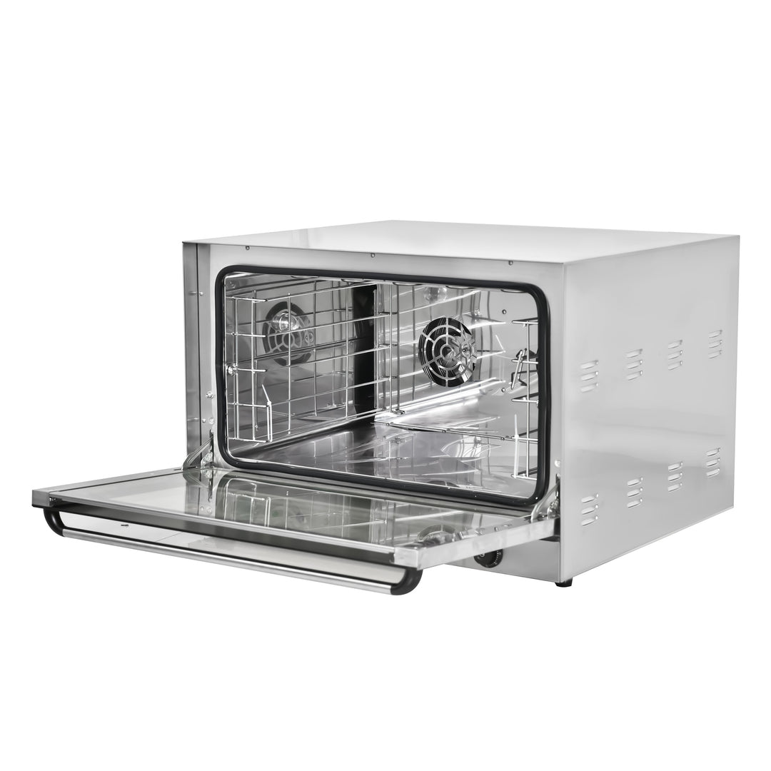 KRD Combi Steamer Electric Convection Oven 5800W KRO-8A in stainless steel with open drawer for commercial kitchen use.