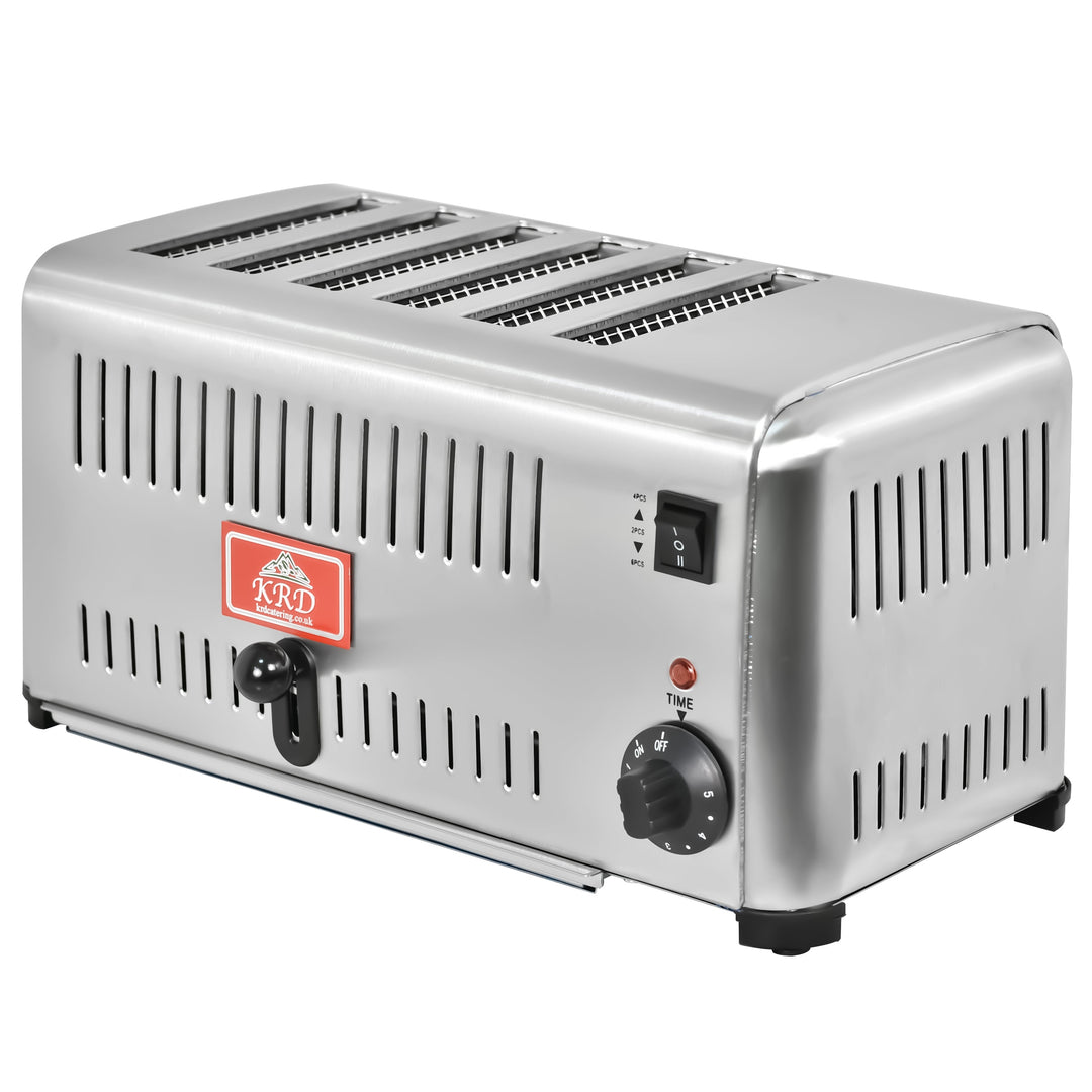 KRD Commercial Electric 6 Slice Toaster stainless steel