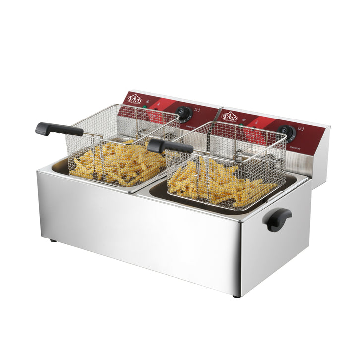 KRD Commercial Fryer Double Electric 2x11 litre 7kW Countertop EF11L2