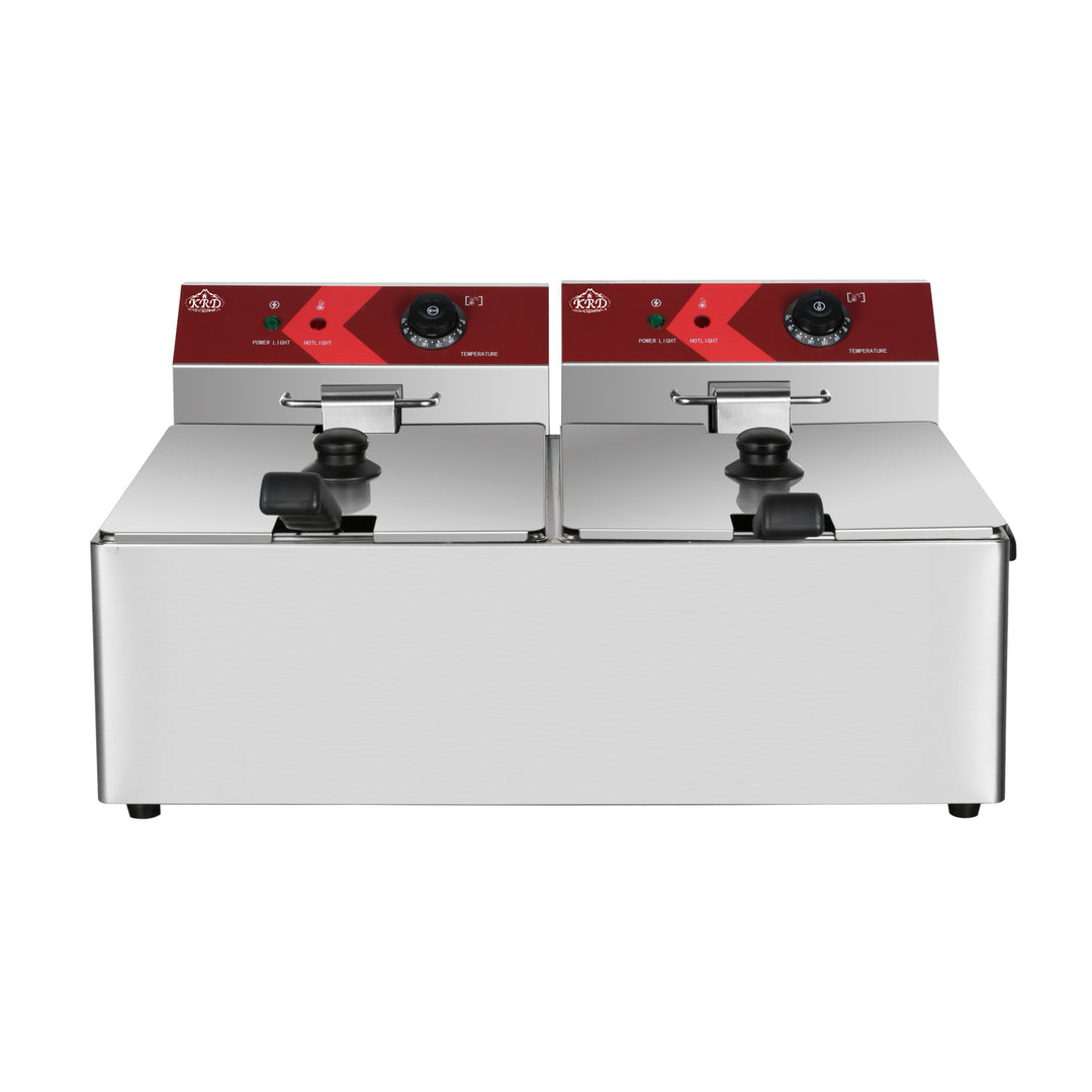 KRD Commercial Fryer Double Electric 2x11 litre 7kW Countertop EF11L2