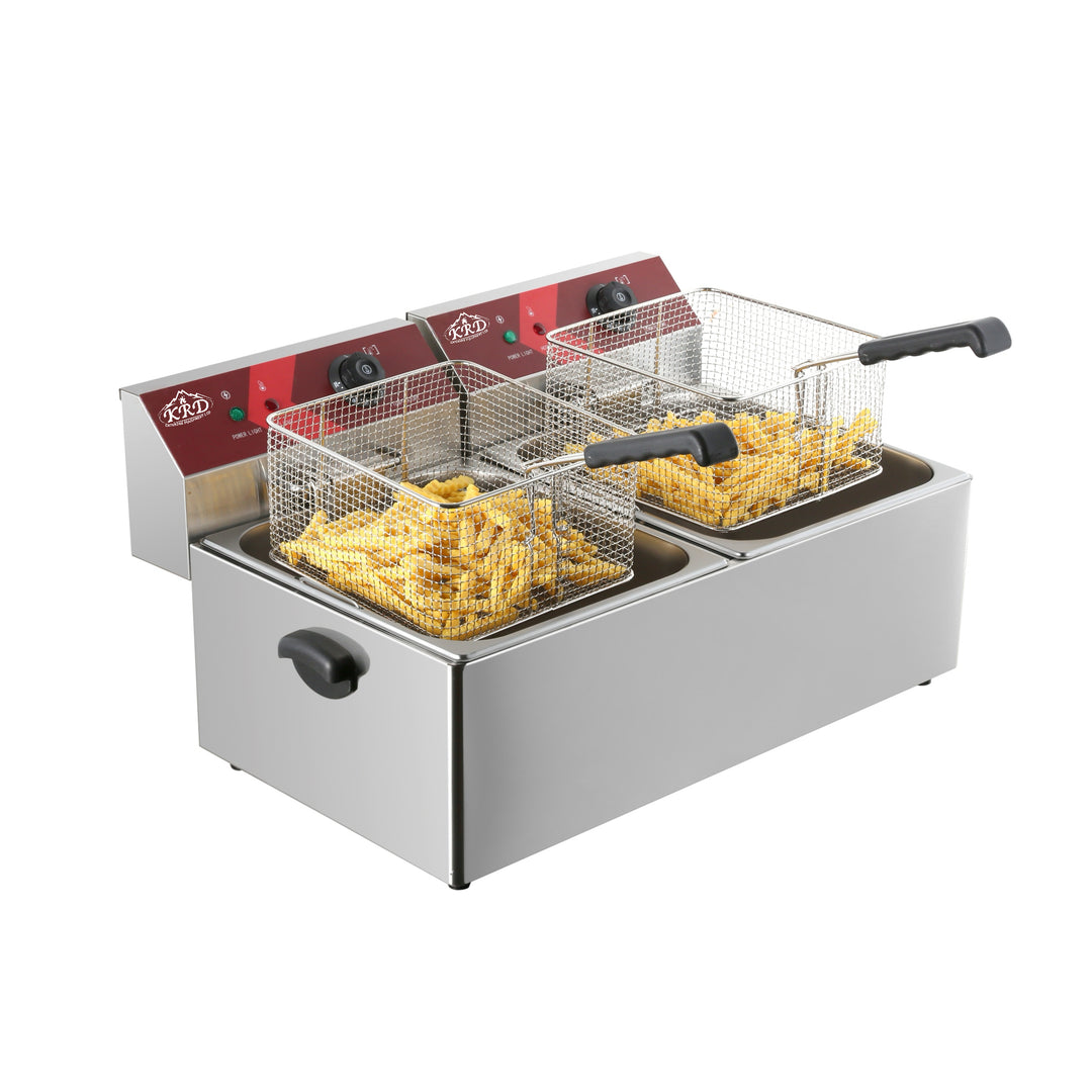 KRD Commercial Fryer Double Electric 2x11 litre 7kW Countertop EF11L2
