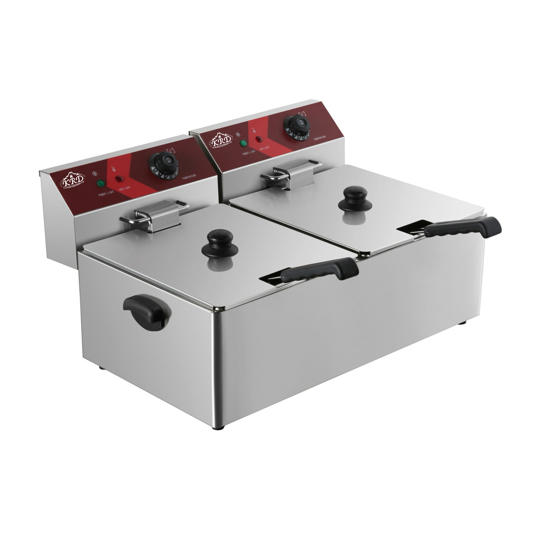 KRD Commercial Fryer Double Electric 2x11 litre 7kW Countertop EF11L2