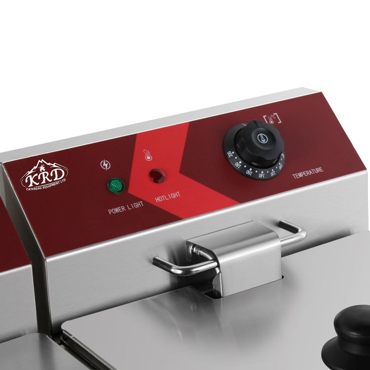 KRD Commercial Fryer Double Electric 2x 8 litre 6.5kW Countertop EF8L2