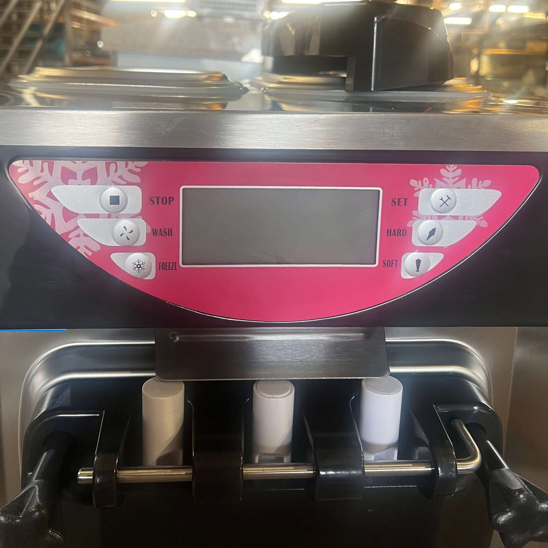 KRD Three Flavour Soft Serve Ice Cream & Frozen Yoghurt Machine with Air Pump Function 20-25L/H