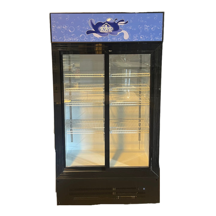 KRD Commercial Double Bottle Cooler Fridge Cooling 2 SLIDING Glass Door 100cm