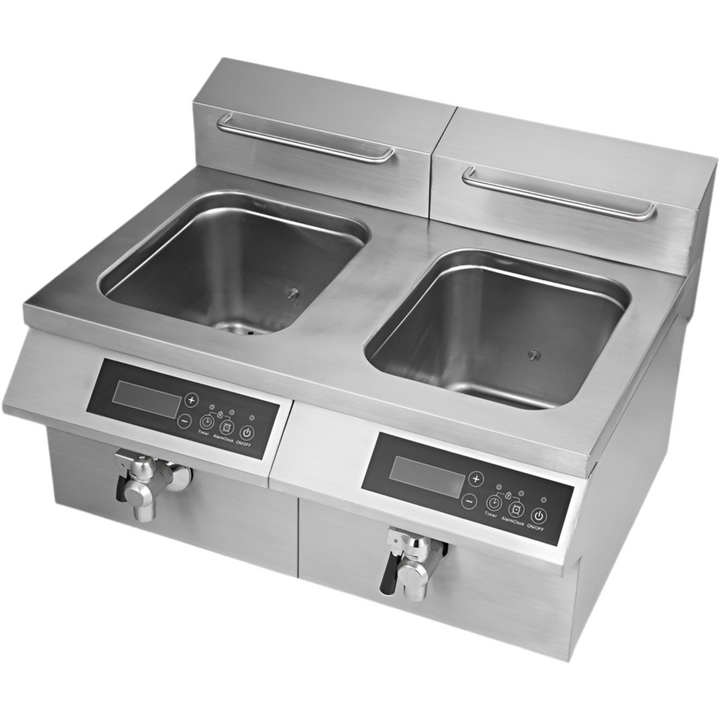 KRD Professional Twin Tank Induction Fryer 24 Litre 6kW AMCD24F201