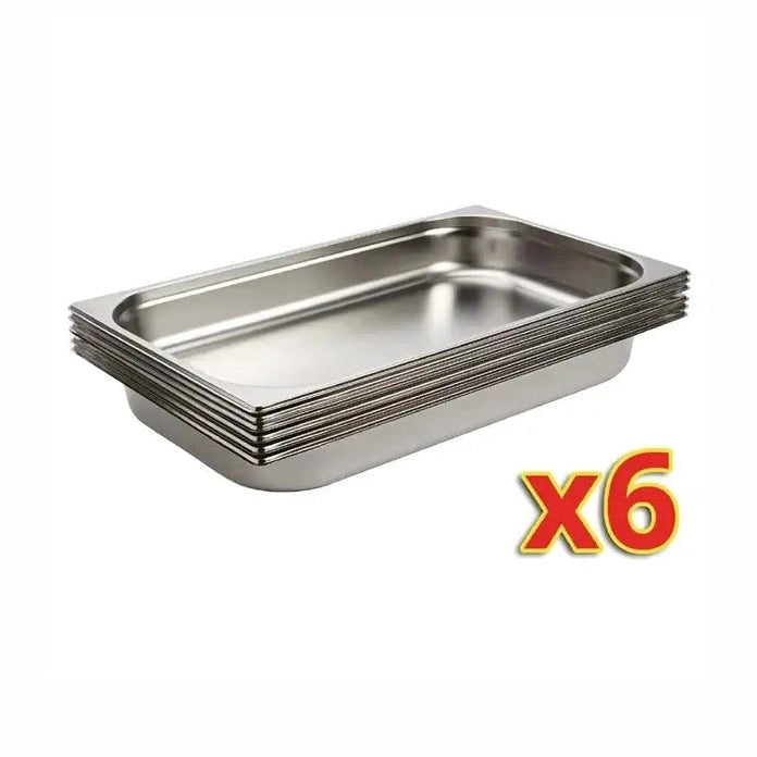 Stainless Steel Gastronorm Tray GN 1/1 Depth 65mm Pack of 6