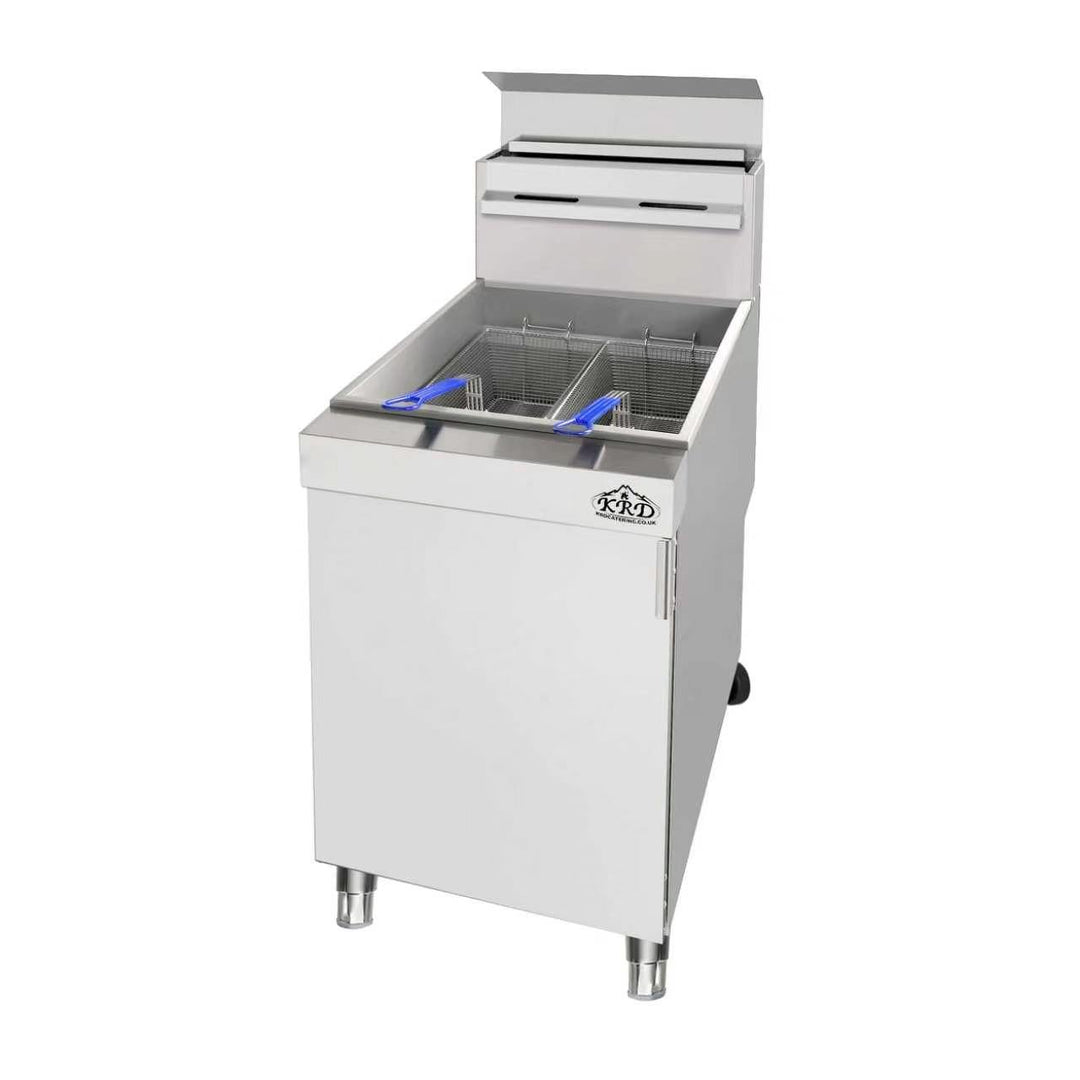 KRD Commercial Gas Fryer 36L Single Tank Twin Basket 30kW Natural Gas TH-FY150
