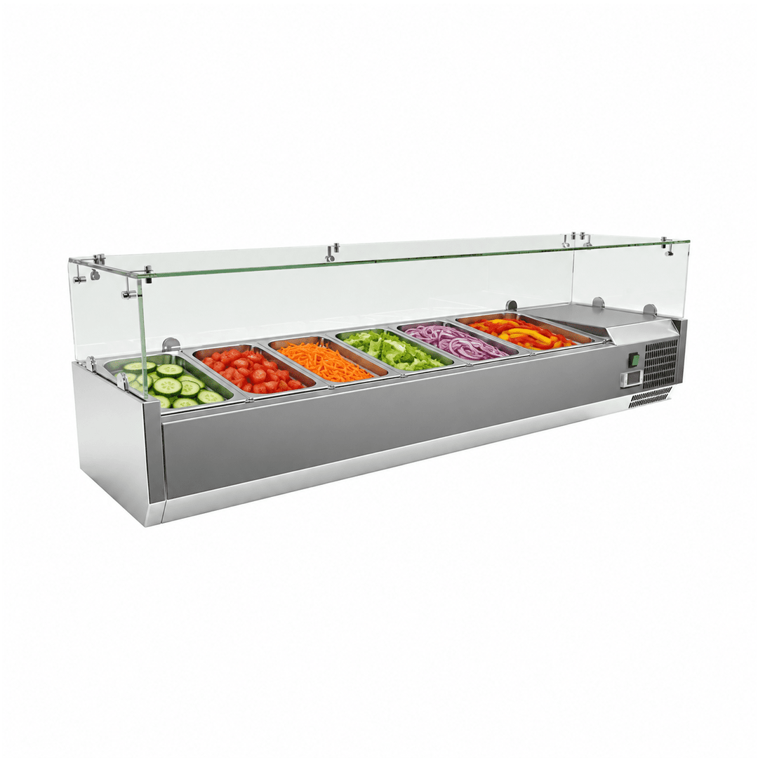 KRD Refrigerated Servery Prep Top 1500mm 6xGN1/3 Depth 380mm Salad bar VRX1538