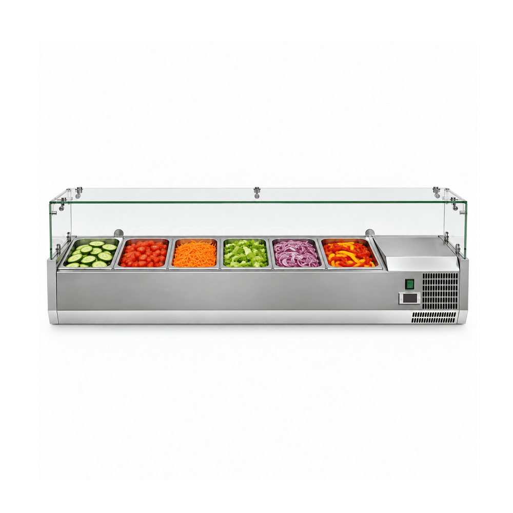 KRD Refrigerated Servery Prep Top 1500mm 6xGN1/3 Depth 380mm Salad bar VRX1538