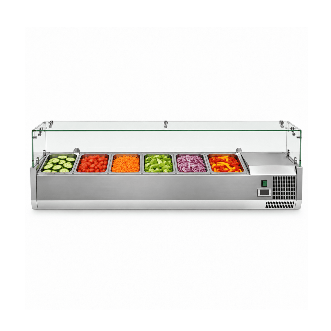 KRD Refrigerated Servery Prep Top 1500mm 6xGN1/3 Depth 380mm Salad bar VRX1538