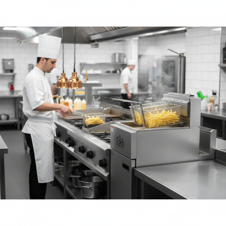 KRD Professional Free Standing Gas Fryer Single Tank 25L 420x720x1030mm GF-4G