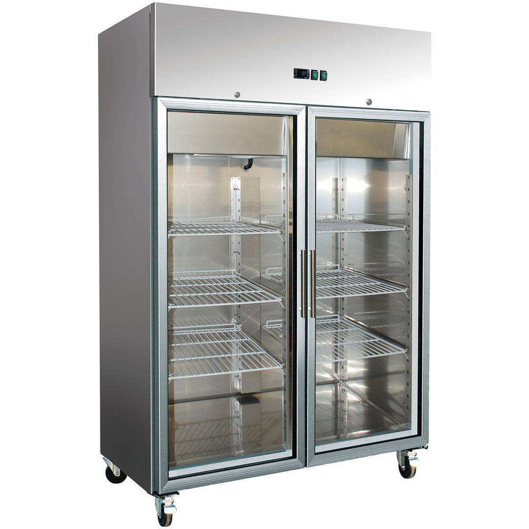 KRD 1476L Commercial FREEZER Stainless steel Upright cabinet Twin glass door