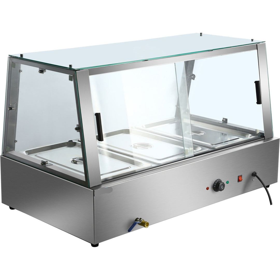 KRD Commercial Display Bain Marie Countertop 3xGN1/1 150mm HBM211