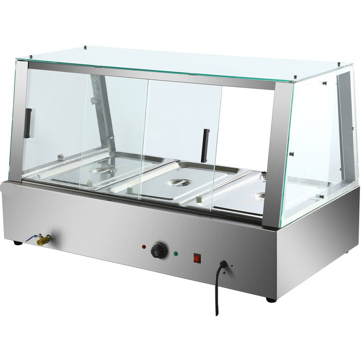 KRD Commercial Display Bain Marie Countertop 3xGN1/1 150mm HBM211