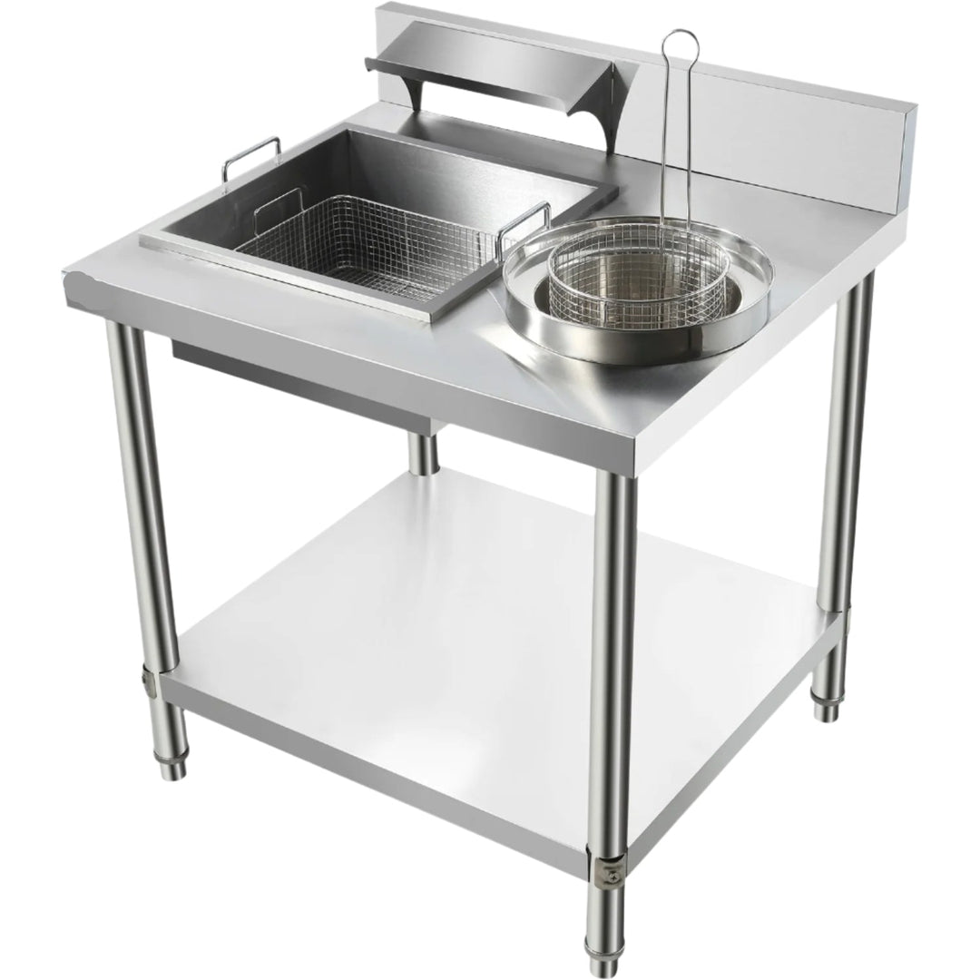 KRD Professional Stainless Steel Breading Table with Upstand HBT1000