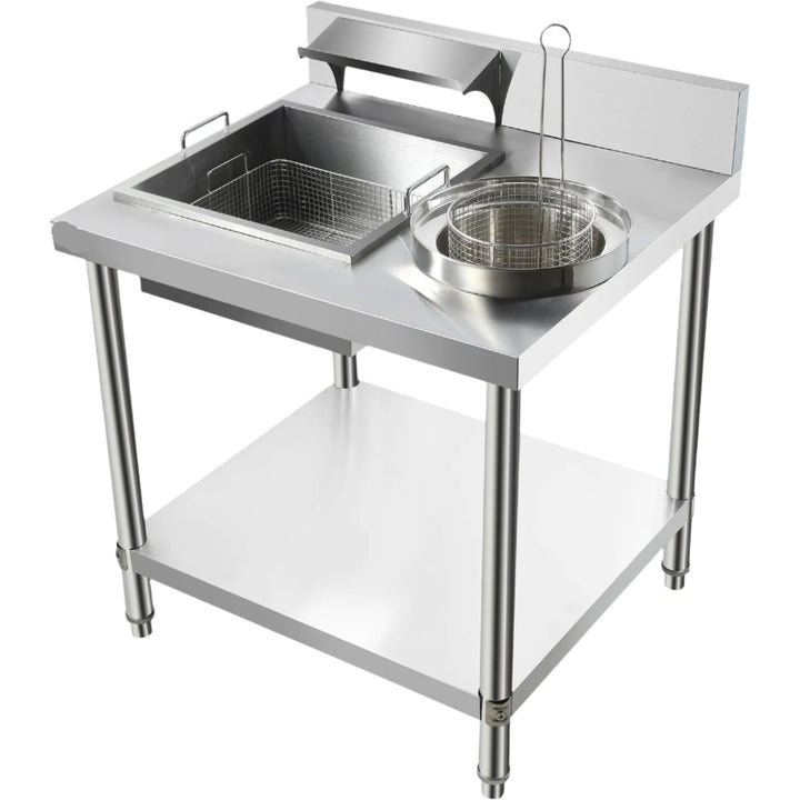 KRD Professional Stainless Steel Breading Table with Upstand HBT1000