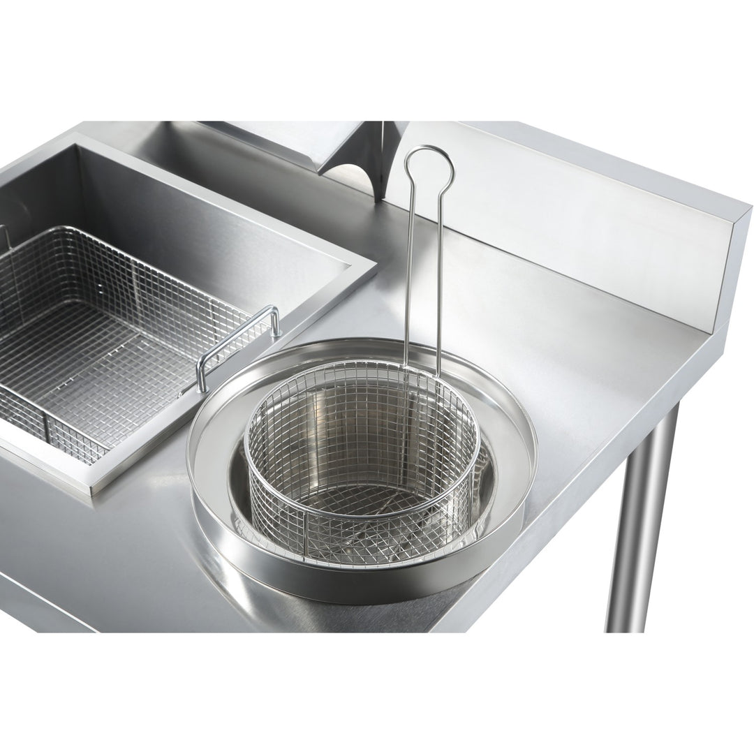 KRD Professional Stainless Steel Breading Table with Upstand HBT1000