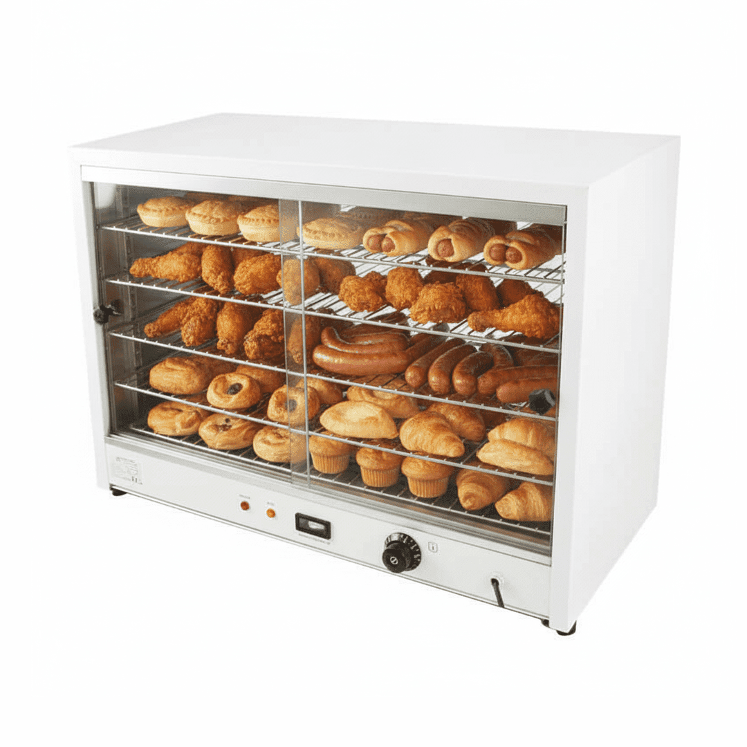 KRD Commercial Hot display case Pie warmer 4 shelves Countertop 1500W HBW805
