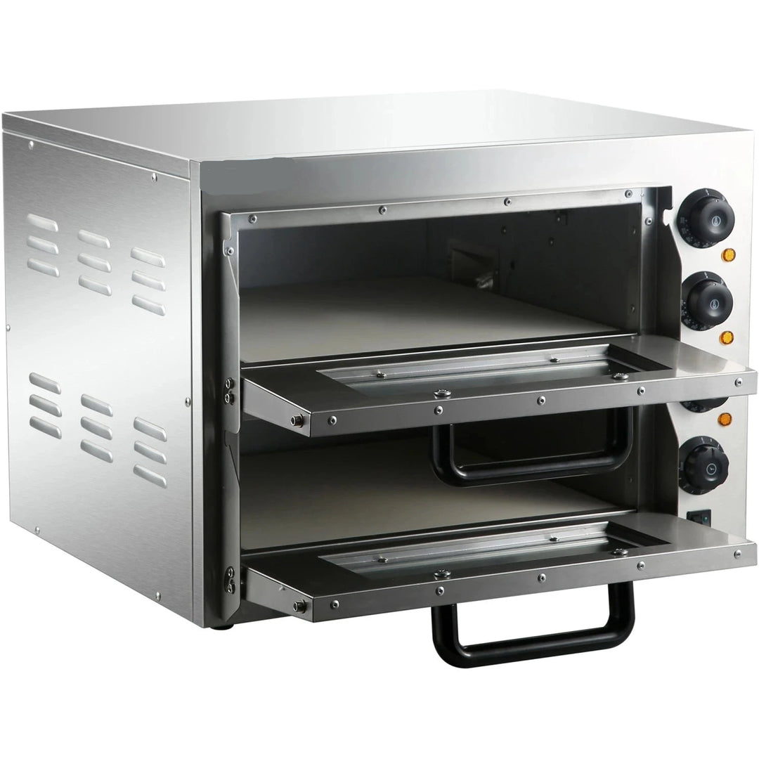 KRD Double Deck Electric Pizza Oven With Timer 20" Countertop 2 Chambers