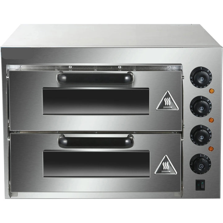 KRD Double Deck Electric Pizza Oven With Timer 20" Countertop 2 Chambers