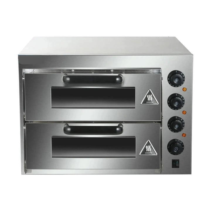 KRD Commercial Twin Deck Electric Pizza Oven With Timer 8 x 10" or 2 x 20" Pizzas