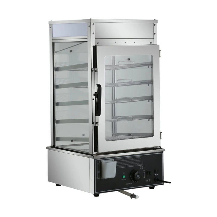KRD Commercial Bun &amp; Dumpling Steamer Countertop 5 Tier HW500H stainless steel, 5 tiers, ideal for commercial kitchen equipment.