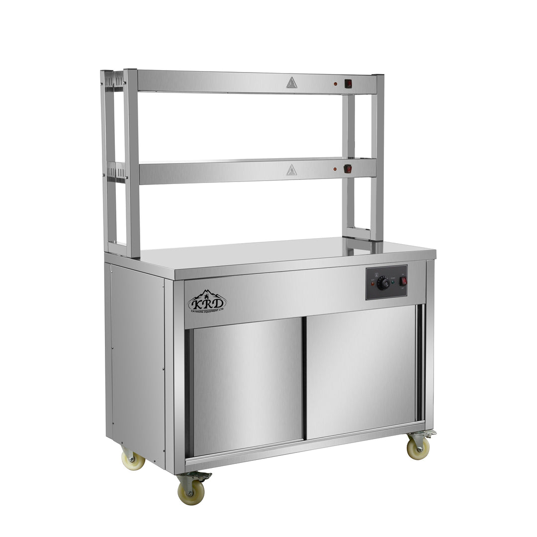 KRD Professional Hot Cupboard with 2 Tier Heated Gantry 120cm
