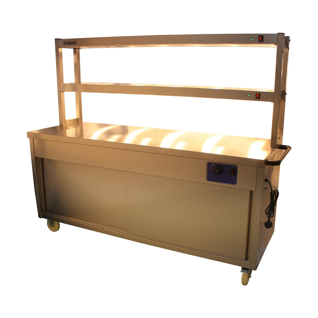 KRD Mobile Flat Top Hot Cupboard with 2 tier Heated Gantry 1800mm HYH18HD
