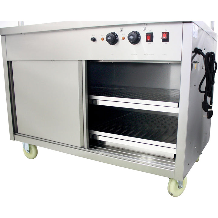 KRD Mobile Food Service Counter with Bain Marie Top and Hot Cupboard 3xGN1/1 120cm