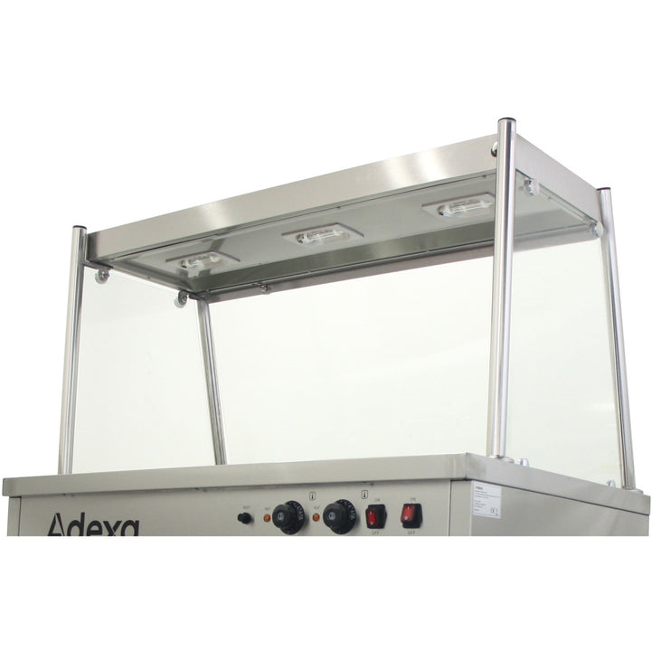 KRD Mobile Food Service Counter with Bain Marie Top and Hot Cupboard 3xGN1/1 120cm