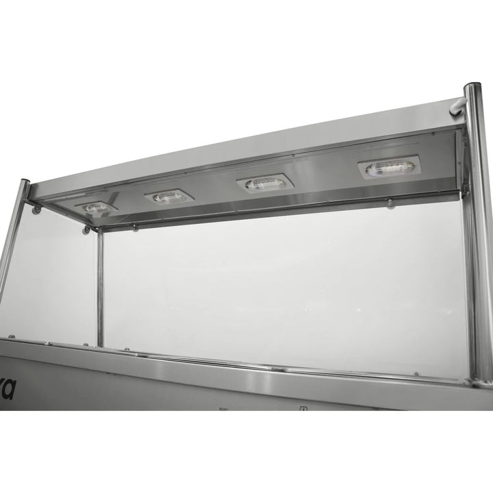 KRD Mobile Food Service Counter with Bain Marie Top and Hot Cupboard 150cm 4xGN1/1