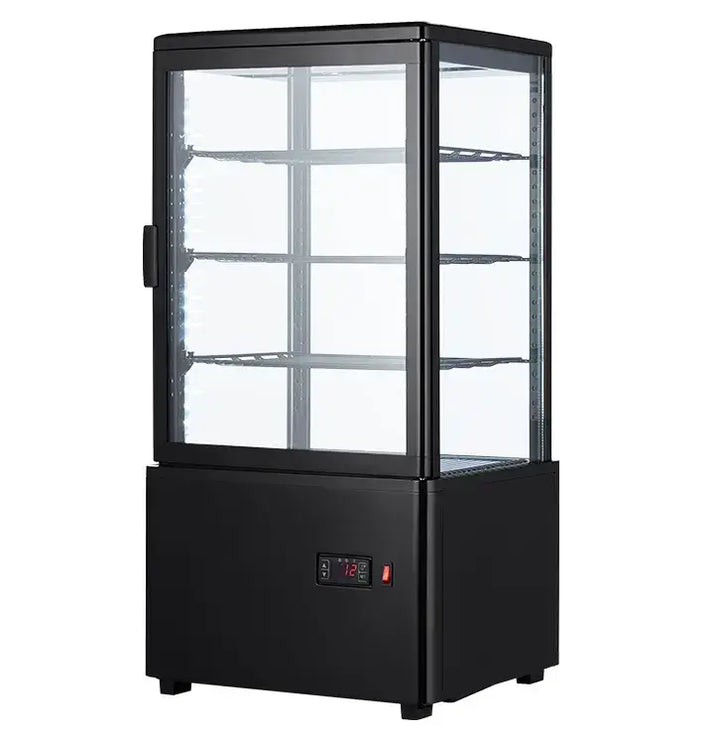 KRD Countertop Display Fridge 68 litres 3 shelves Black 1 Hinged Door