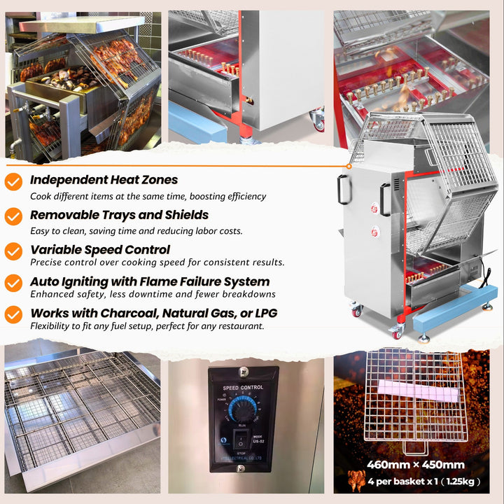 KRD Commercial Chicken Rotisserie BBQ Oven 24 Chickens XZL24
