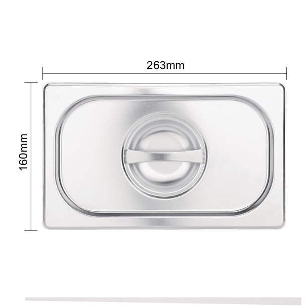 Stainless Steel Gastronorm Container Lid GN 1/9