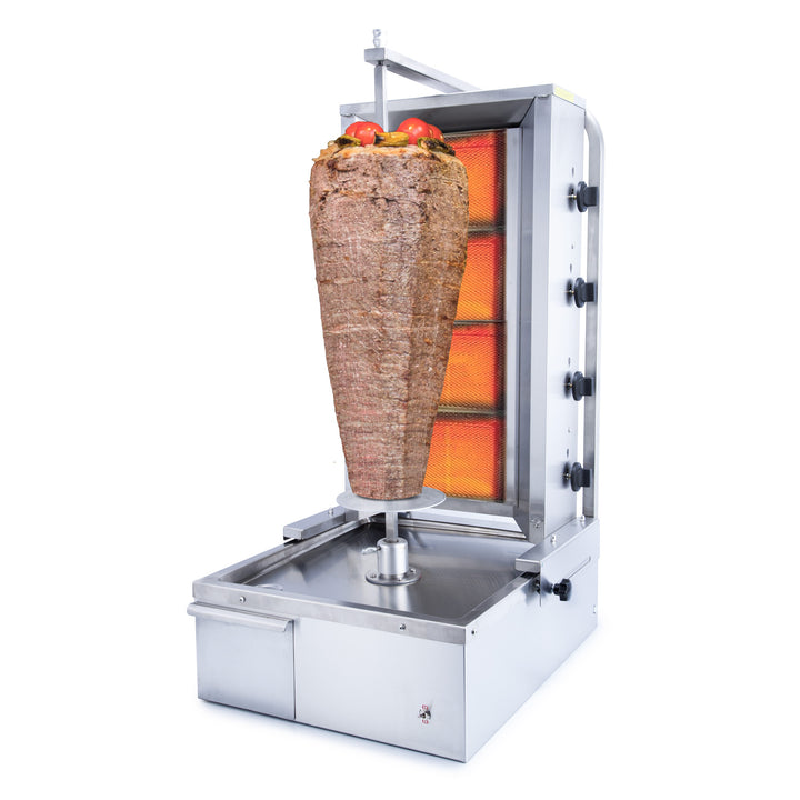 Commercial Hosty Gyros/Kebab grill Gas Bottom motor Capacity 60kg 4 burners 12kW