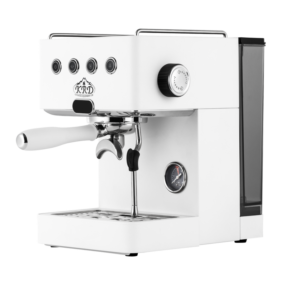 KRD Commercial Espresso Coffee Machine Semi-Automatic 1 group 1.7 litres 1450W G3005L in sleek white design for commercial catering.