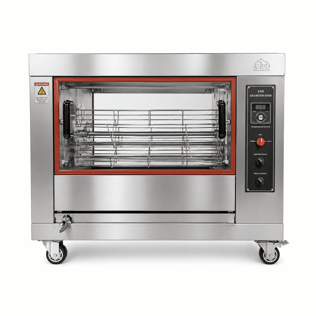 KRD Commercial Digital Electric Chicken Rotisserie Oven 4 baskets 12-16 chickens Countertop CY268 in stainless steel design for commercial kitchen use.