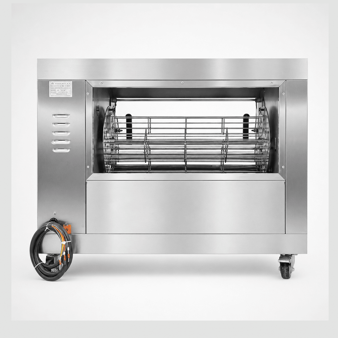 KRD Commercial Digital Electric Chicken Rotisserie Oven 4 baskets 12-16 chickens Countertop CY268 with stainless steel finish.