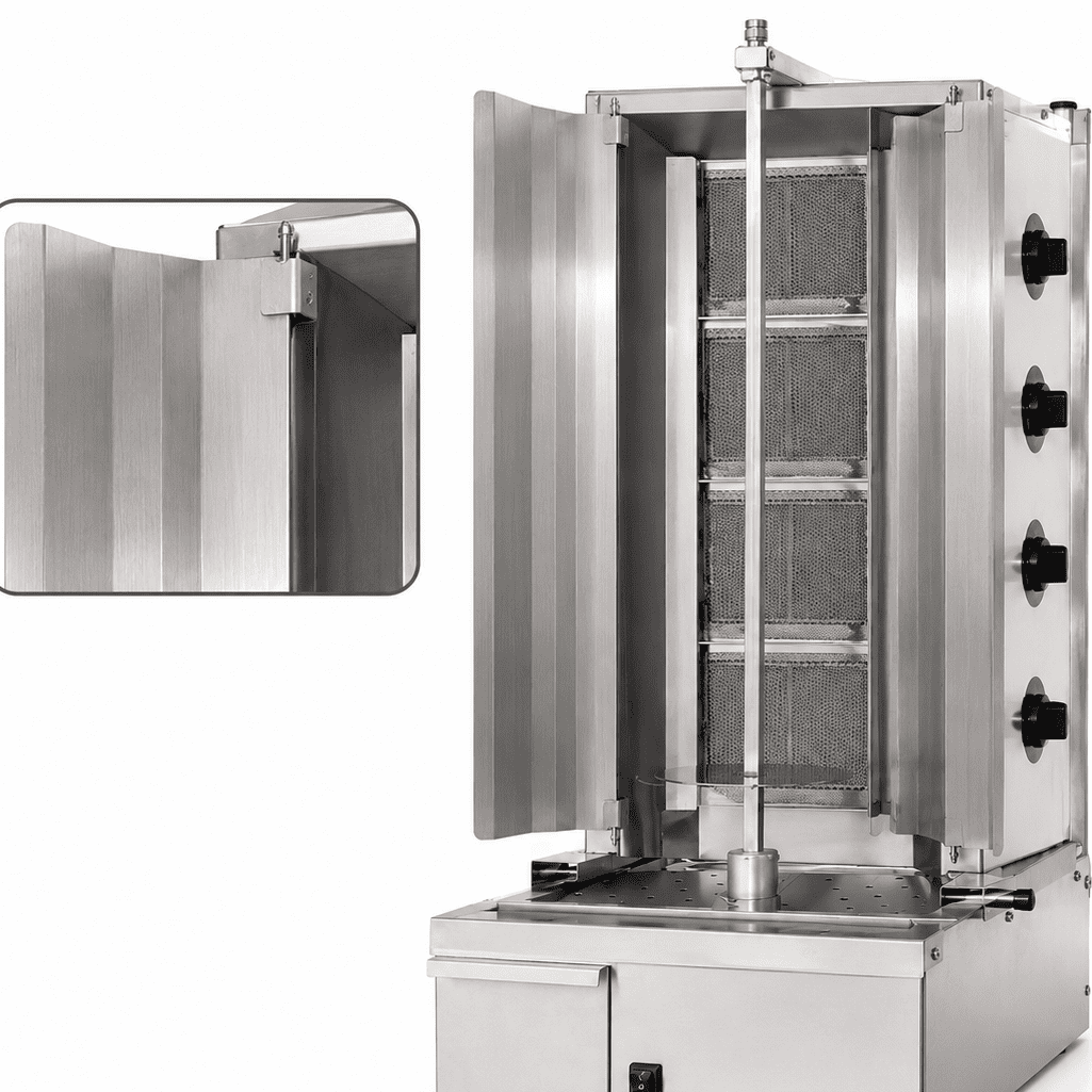 KRD Doner Kebab Machine Side Heat Reflectors Set of 2 710 x 170mm