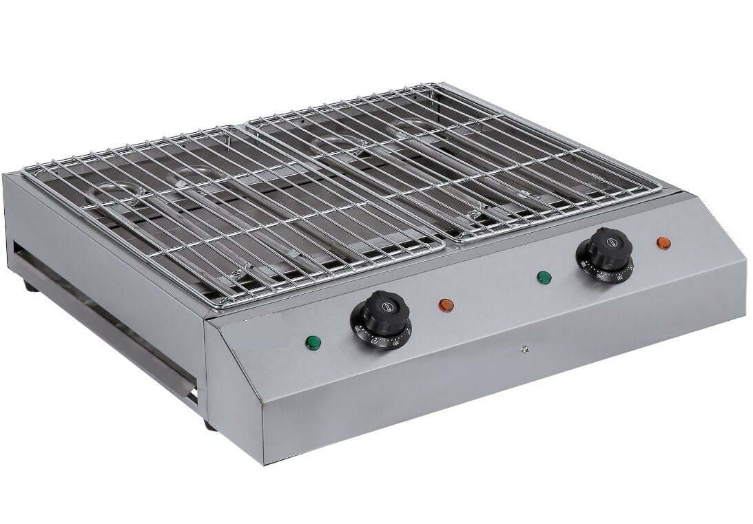 KRD Commercial Electric BBQ Grill 2 control Portable Countertop 55cm