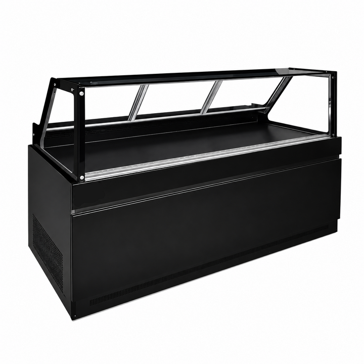 KRD Straight Glass Serve Over Deli Counter 2000mm Black KMD-2000F