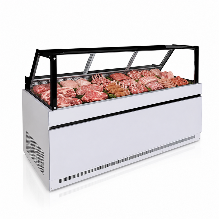 KRD Straight Glass Serve Over Deli Counter 2500mm White KMD-2500F