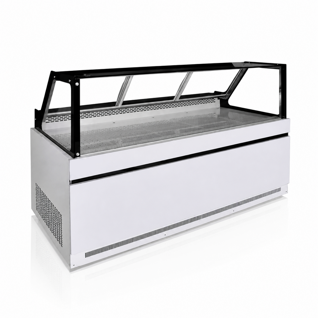 KRD Straight Glass Serve Over Deli Counter 2000mm White KMD-2000F