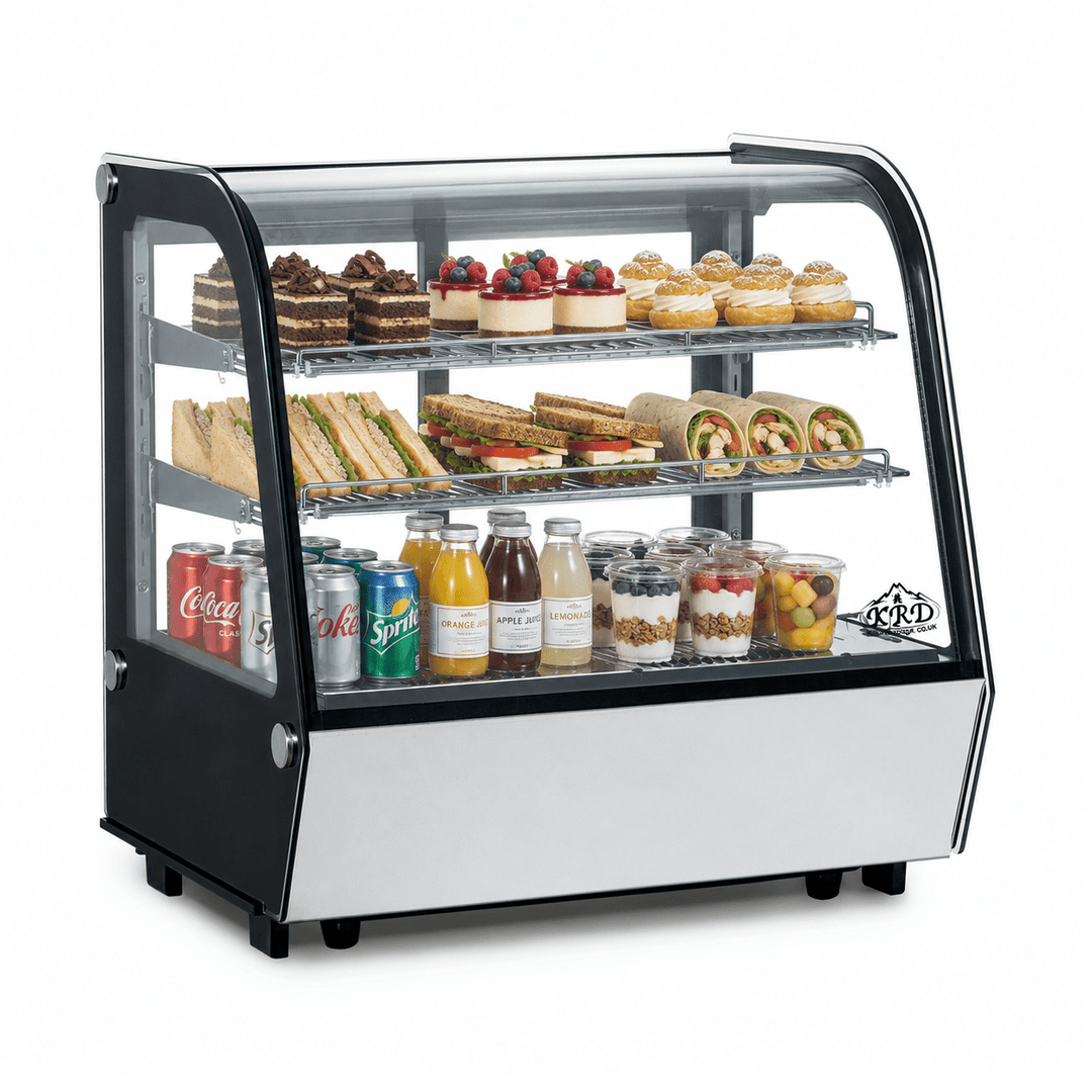 KRD Commercial Refrigerated Display Cooler 120L Curved Glass KRW-120L