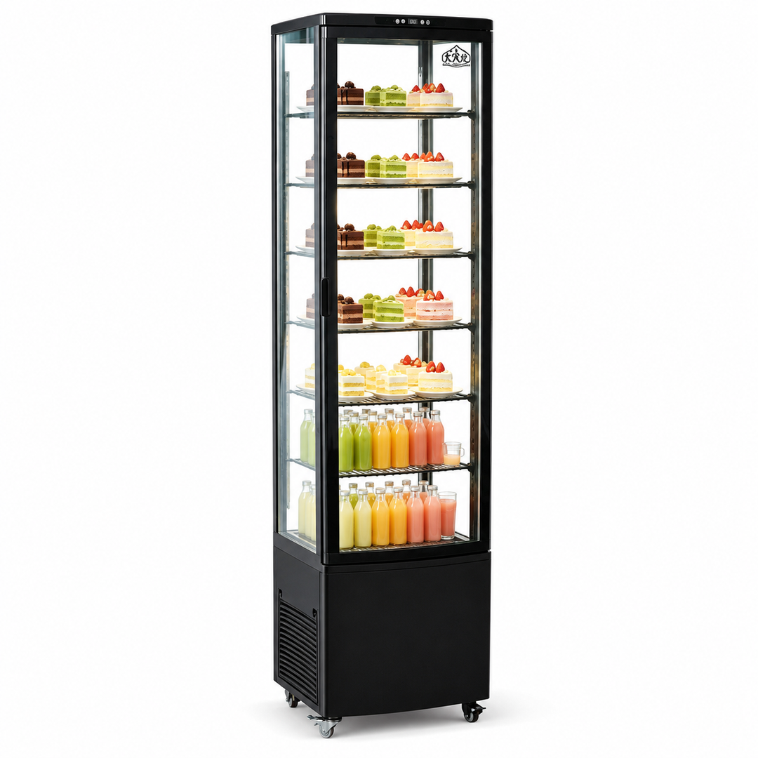 KRD Commercial Display Cooler 6 Shelf 280L Black KR-290L