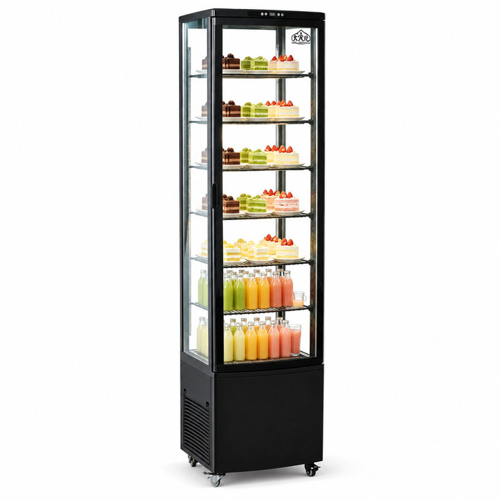 KRD Commercial Display Cooler 6 Shelf 280L Black KR-290L