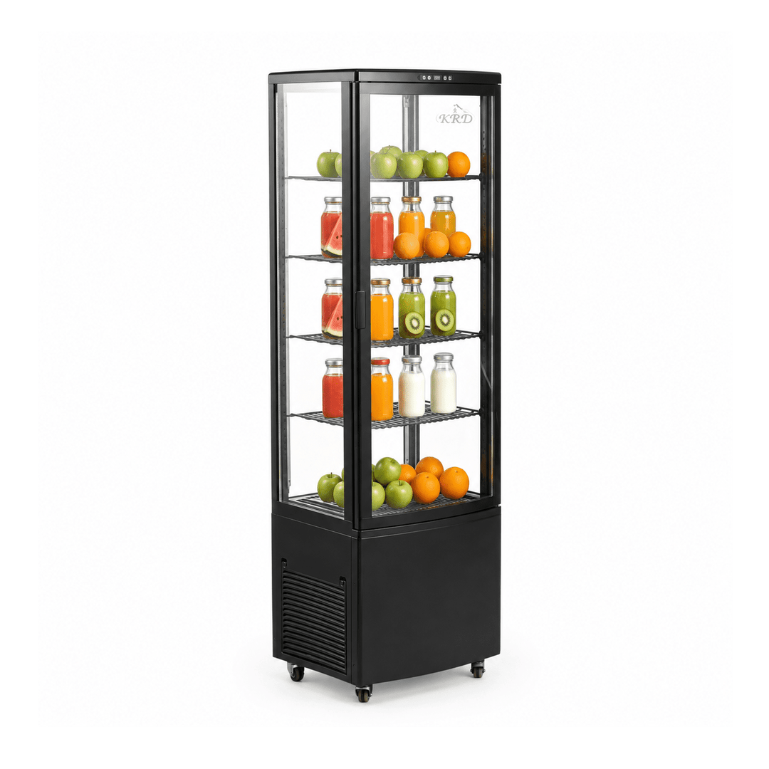 KRD Commercial Display Cooler 4 Shelf 215L Black KR-215L