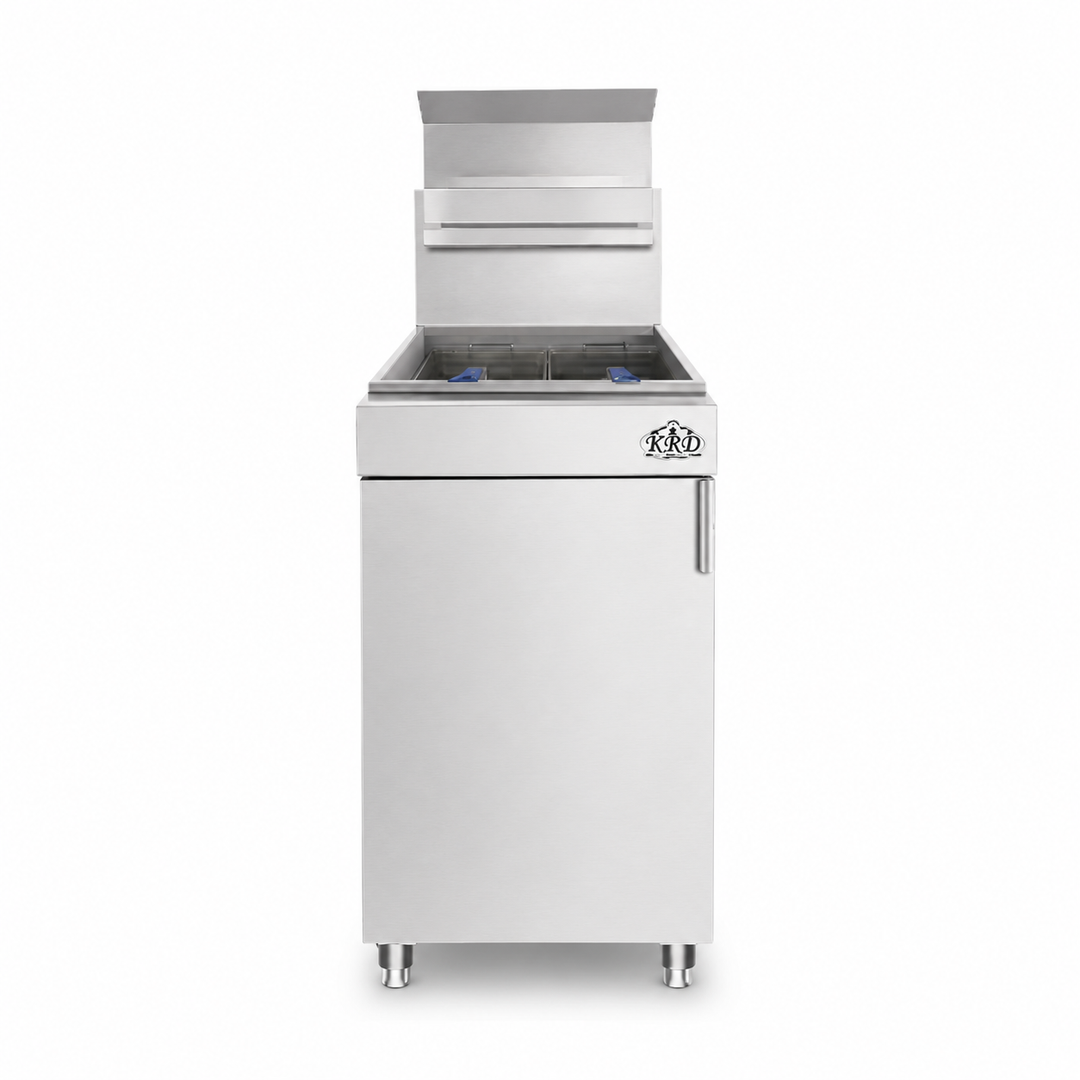 KRD Commercial Gas Fryer 18L Single Tank Twin Basket 18kW Natural Gas TH-FY90